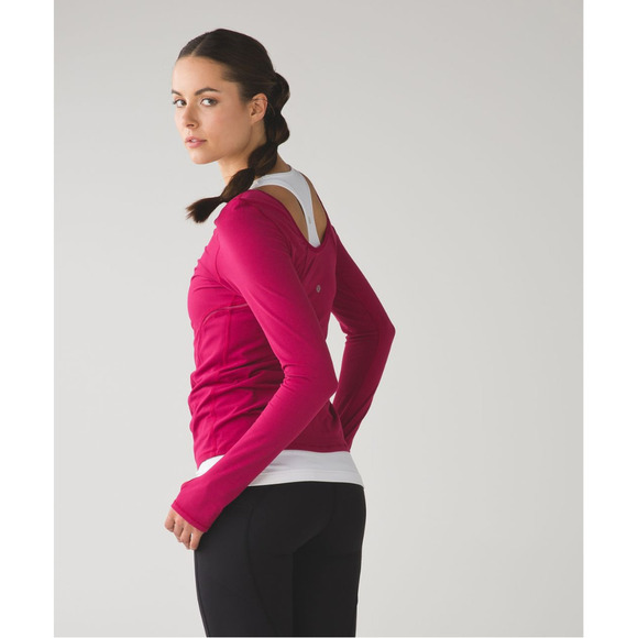 RARE Lululemon Boat Neck Slim Long Sleeve Tee Berry 10 NWOT - Picture 4 of 13